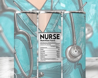 Nurse Nutrition Facts Tumbler Design: Medical Theme (Digital Download)