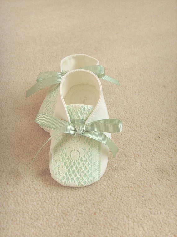 baby boy ivory christening shoes