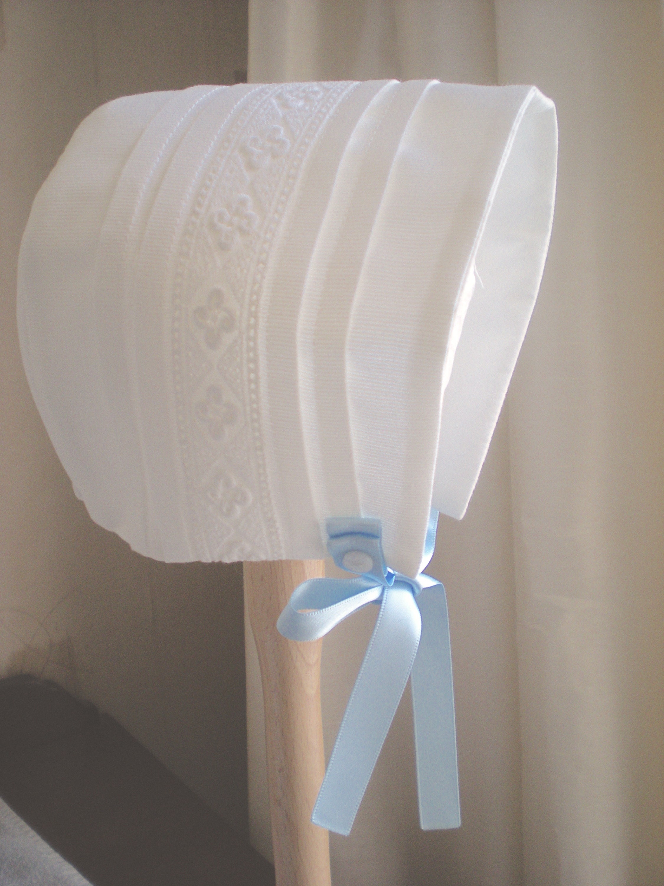 Irish linen baby bonnet deals