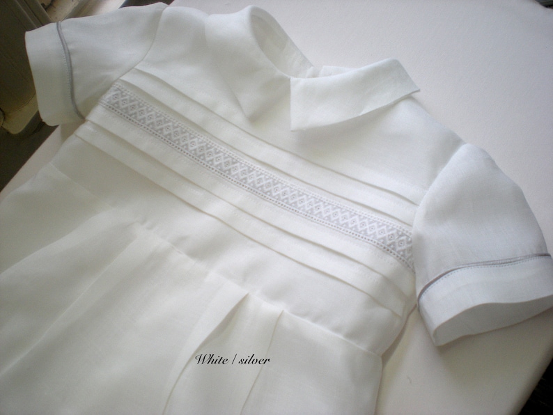White or Ivory Irish Linen Baby Boy Christening Outfit Etsy