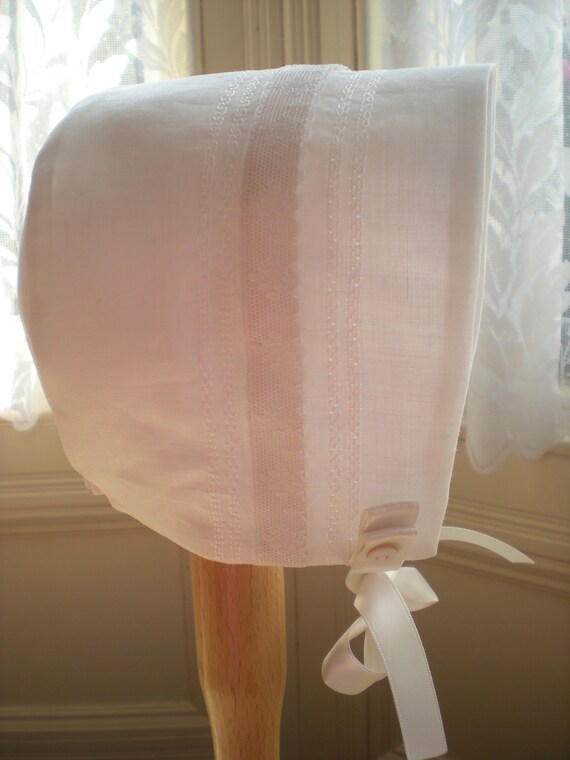 ivory christening bonnet