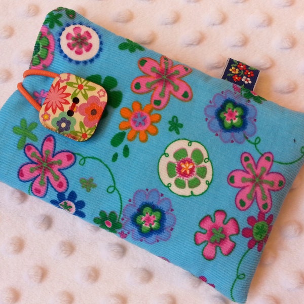 XL cellphone case, glasses case flowers, velvet