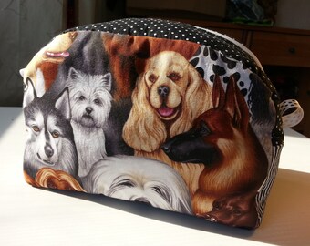 XL KOSMETIKTASCHE KULTURBEUTEL Hund, Hunde