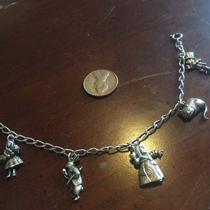 HTF Sterling Silver MMA Alice in Wonderland Bracelet Vintage Metropolitan Museum Art NY Queen Hearts Cheshire Cat Mad Hatter White Rabbit image 3