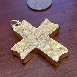 Gold Byzantine St John Cross Pendant - Vintage Alva Museum Replicas  Mycenaean Cross Cypriot Medallion - Life and Light - Cyprus - ZOE PHO