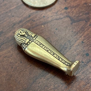 MFA Gold Sarcophagus Brooch Vintage Egyptian Revival 1976 Treasures of Tutankhamun Exhibit Mummy Hieroglyphics King Tut  Museum of Fine Arts