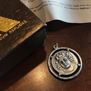Vintage Silver Goddess Arethusa Greek Coin Pendant - Trotting Horse - Alva Museum Replicas Greek Revival - Fountain Nymph Larissa Necklace