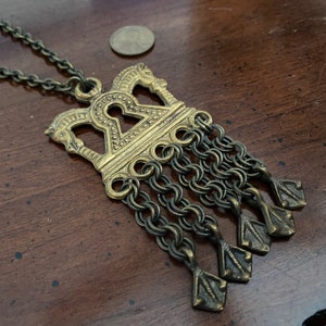 Vintage Kalevala Koru Bronze Horse Keyhole Necklace - Finland Scandinavian Finnish Nordic - Kokomäki Saarijärvi - Norse Nordic - Viking