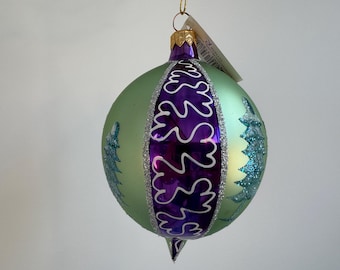 Limited Edition Christopher Radko - Forever Lucy - Retired Vintage Glass Christmas Ornament - Teardrop Purple Lucy's Favorite - Lucille Ball