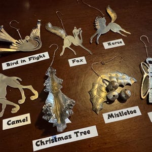 RARE décorations de Noël Janna Thomas de Velarde - vintage Taxco Mexique - Tiffany and Cartier Designer
