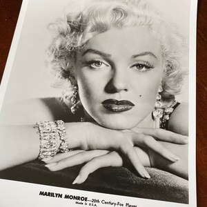 Vintage 1960 Marilyn Monroe 20th Century Fox Player Photo - Original Blonde - 8x10 Lobby Card Photo Promo - Joseff of Hollywood Jewelry