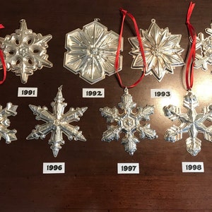 Sterling Silver Gorham Christmas Snowflake Ornament Pendant 1971-2003 More Available Vintage Metal Tree Trimming Star Retro Decorations image 4