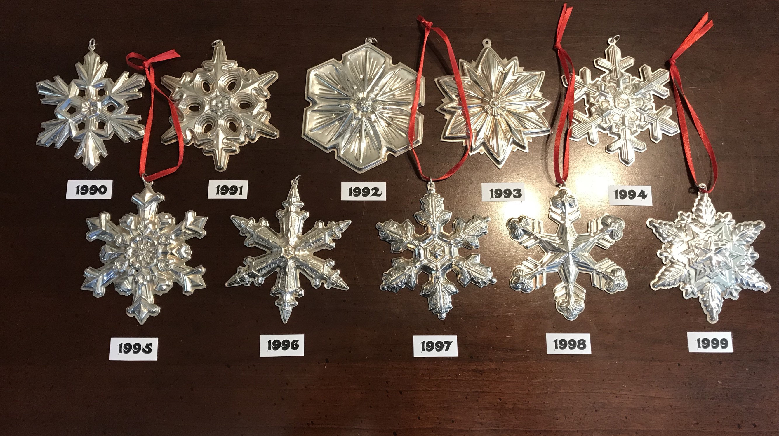 Sterling silver snowflake best sale ornaments
