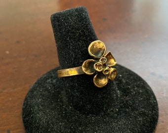 Hannu Ikonen Reindeer Moss Ring - Solid Bronze - Vintage Finland Modernist Scandinavian - Renmoosblüte - Iceland Moss - Finnish Pinky Ring