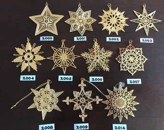 MMA Gold Sterling Silver Star Christmas Ornament W Original