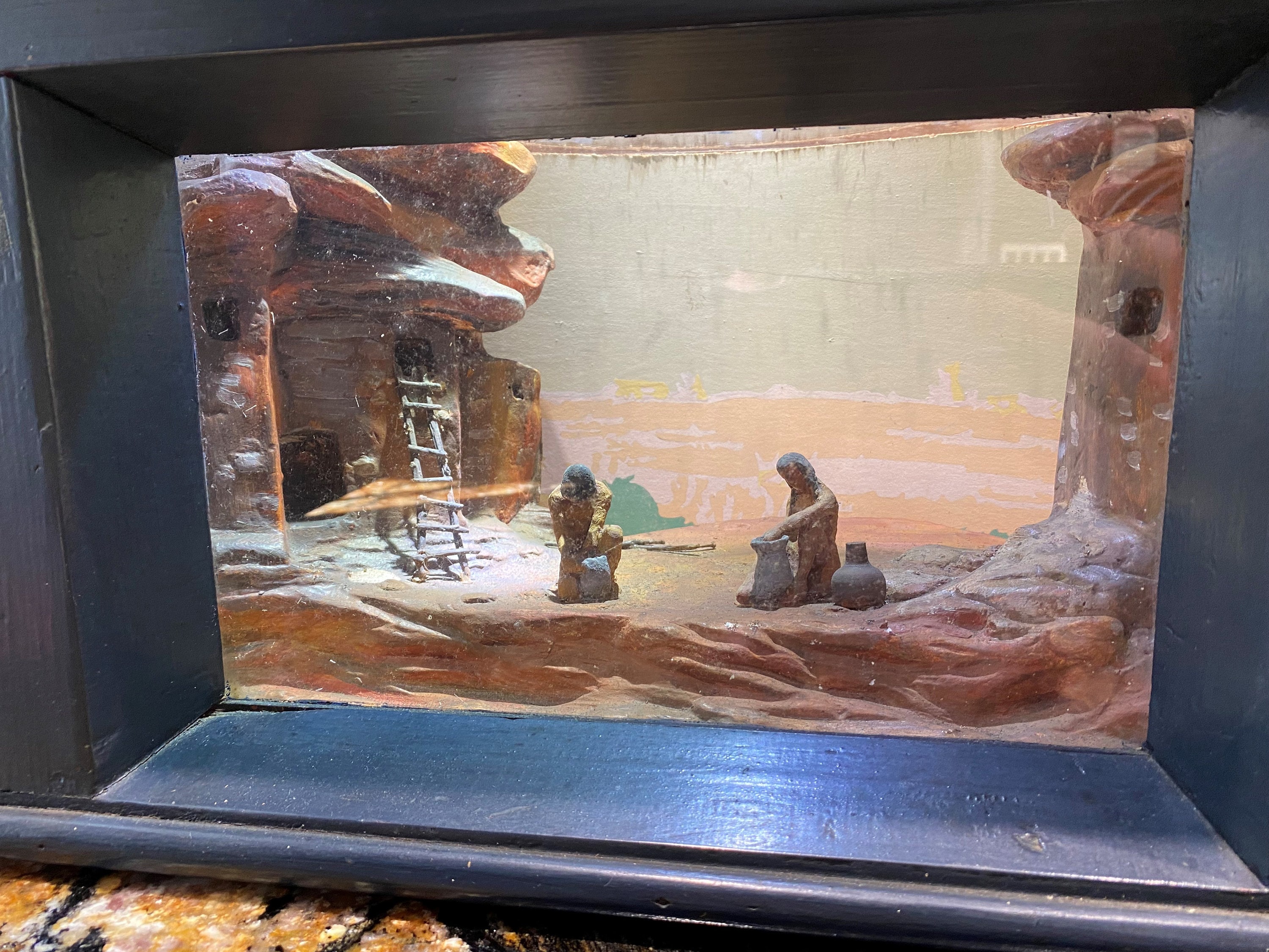 Rare WPA Diorama - Making Pottery Cliff Dwellers Model - MD Museum