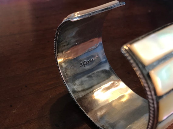 Native American Quality Clara Gasper Vintage Zuni Sterling Silver Kachina Inlay Bracelet Old Native American Quality Clara Gasper Vintage Zuni Sterling Silver Kachina Inlay Bracelet Old