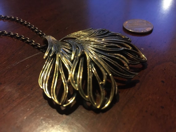 Vintage Jorma Valo Bronze Brutalist Necklace - Large Solid Bronze - Finland Modernist Scandinavian Valo Koru Naturalist - Finnish