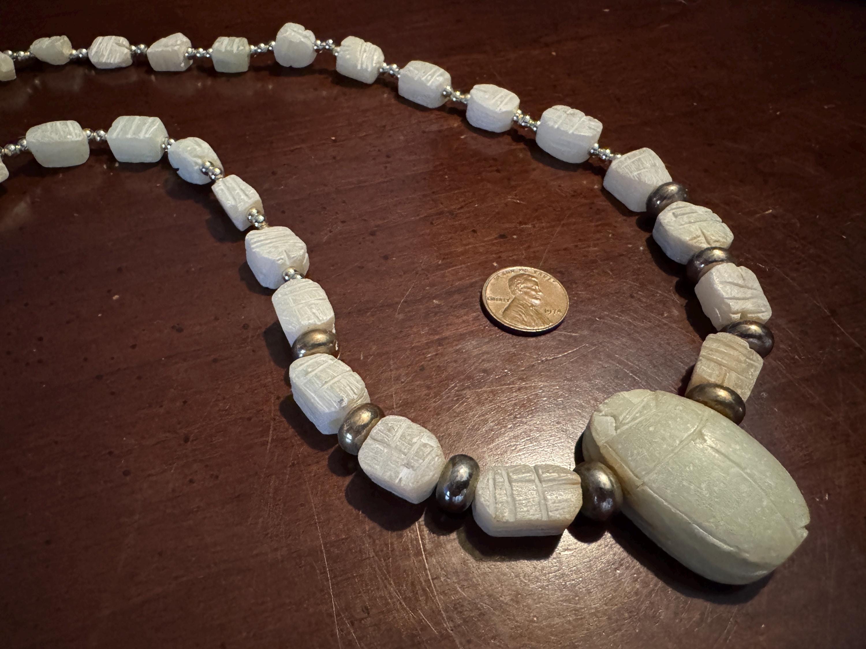 Stone Scarab Pendant - Etsy