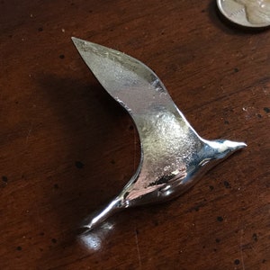 Vintage Silver Seagulls in Flight Pendant - Tortolani Crislu - Elegant Tropical Beachy Free Bird Nautical Freedom Necklace Swallows Sea Gull