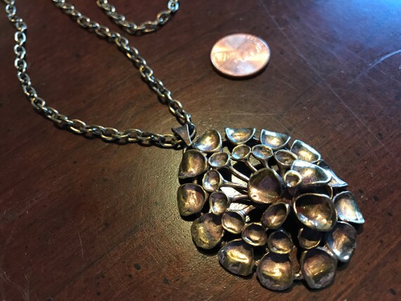 Vintage Finland Modernist Scandinavian Renmoosbl\u00fcte Iceland Moss Valo Koru Hannu Ikonen Bronze Reindeer Moss Necklace Solid Bronze