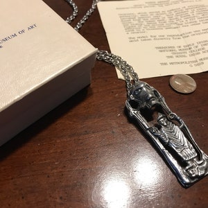 Vintage Irish Blessing MMA Crosier of Clonmacnoise Pendant Necklace - 1977 Metropolitan Museum of Art - Stieff - Silver Blessing - Bishop