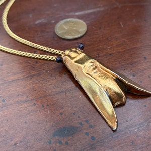 Vintage Gold Cicada Halskette - Alva Museum Repliken - Präkolumbischer Tribal - Wiedergeburt und Unsterblichkeit Reinkarnation