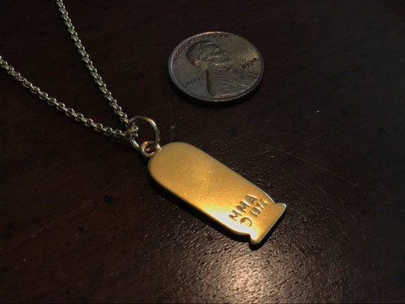 Vintage Amun Ra MMA Gold Amulet Necklace  King of… - image 3