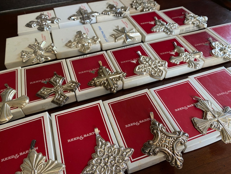 Reed and Barton Sterling Silver Christmas Cross Ornaments Etsy