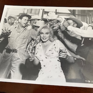 Vintage Marilyn Monroe &quot;Misfits&quot; Movie Still - Vintage Hollywood 8x10 Lobby Card Photo Promo - Bounce back Paddle Ball - Ex Stripper Dancer