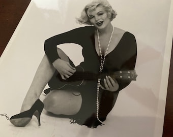 Vintage Marilyn Monroe Playing the Ukulele for the 1959 Some Like It Hot - Movie Publicity Photo - Attributed to Richard Avedon - Guitar