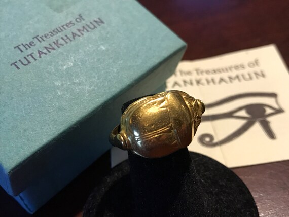HTF MMA Egyptian Revival Gold King Tut Scarab Swivel Ring - Etsy