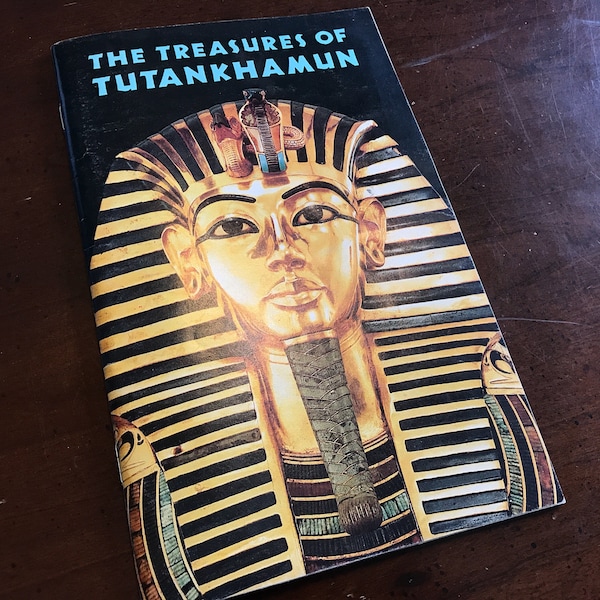 Original 1976 MMA Jewelry Catalog for the Treasures of Tutankhamun - Egyptian Revival King Tut Mask  Metropolitan Museum Art Necklace Brooch