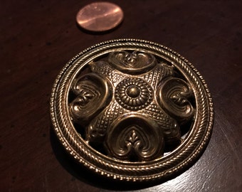 Kalevala Koru Bronze Viking Shield Brooch Ornament - Helsinki Finland - Finnish Scandinavian - Norse Jewelry