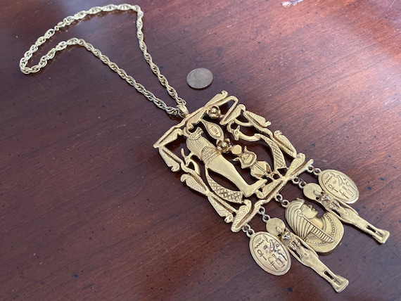 Early Kenneth Lane Egyptian Revival Gold Storytel… - image 2