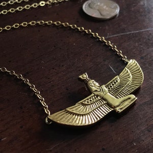 Vintage Gold Winged Goddess Hathor Pectoral Bib Necklace CMA - Etsy