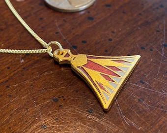 MMA Red Lotus Blossom Water Lily Amulet Necklace - Vintage 1976 Metropolitan Museum of Art Treasures Tutankhamun Exhibit  Egyptian Revival