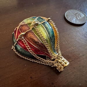Vintage MFA Enamel Hot Air Balloon Brooch - Whimsy - Museum of Fine Arts