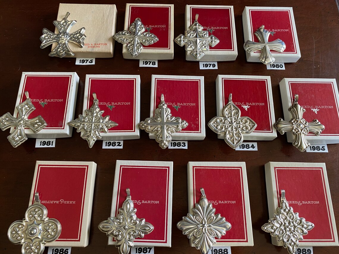 Reed and Barton Sterling Silver Christmas Cross Ornaments | Etsy