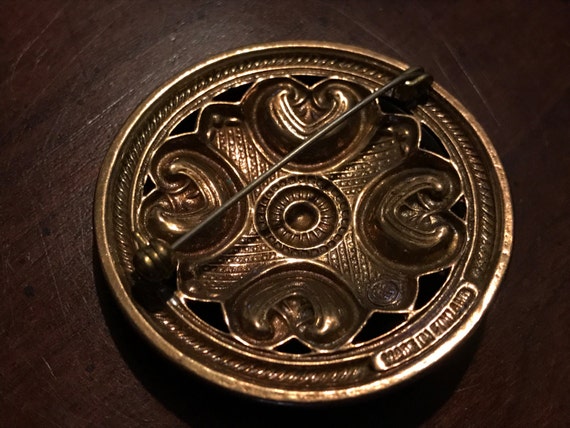 Broche Bronze Kalevala Koru Design Viking Celtique, 32 Mm, Occasion Authentique