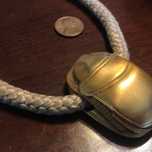 Rare Kenneth Lane Gold Scarab Choker Necklace - Vintage Egyptian Revival Runway Statement Showstopper KJL Wisdom Khepri Emerging Sun God