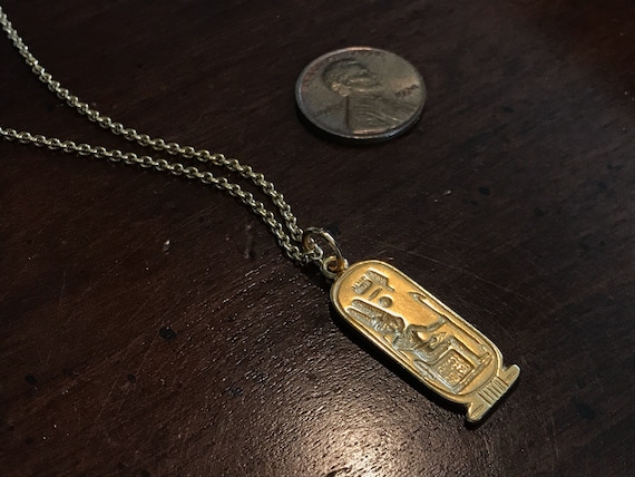 Vintage Amun Ra MMA Gold Amulet Necklace  King of… - image 2