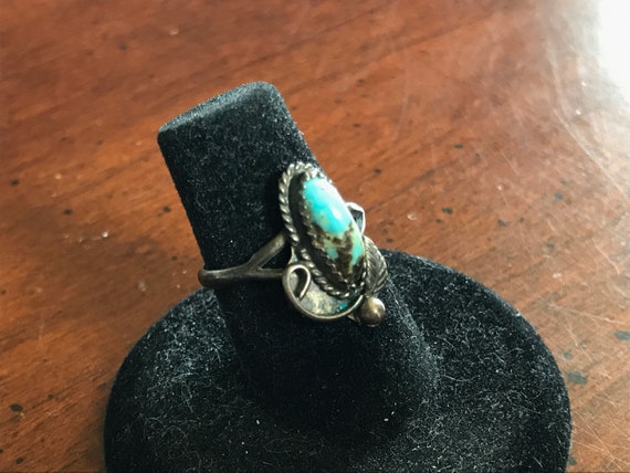 Vintage Navajo Royston Turquoise Sterling Silver … - image 2
