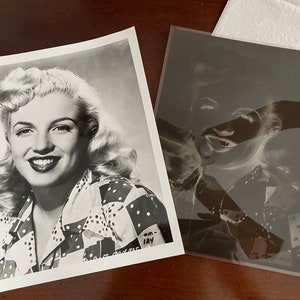 Vintage Marilyn Monroe Photo and Original Negative On Set of Ladies of the Chorus 1948 Hollywood Blonde Goddess 8x10 Studio On Set Photo