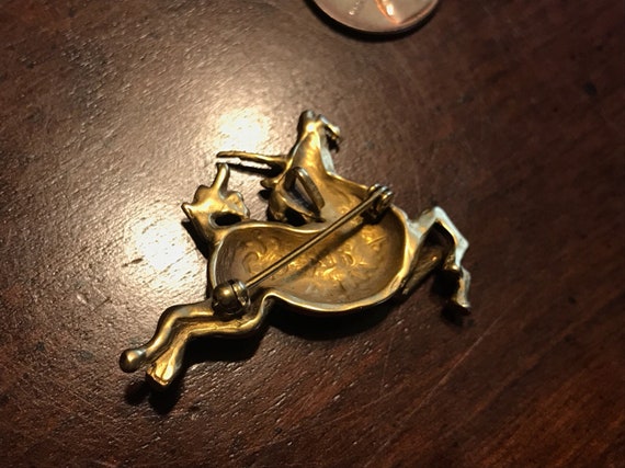 Vintage MMA Gold Mythical Unicorn Combo Pendant B… - image 3