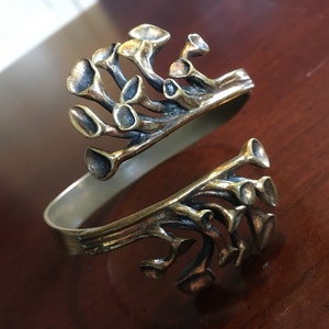 Hannu Ikonen Reindeer Moss Bracelet - Solid Bronze - Vintage Finland Modernist Scandinavian - Renmoosblüte - Iceland Moss