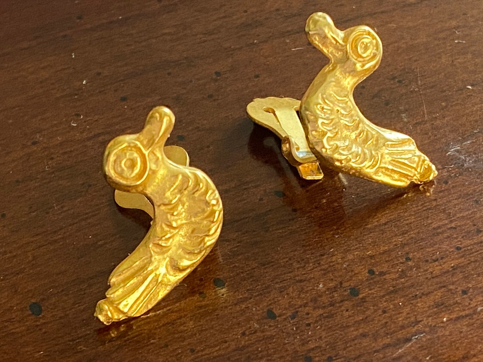 Ägyptische Ente Clip auf Ohrringe Gold Schwimmen Enten | Etsy