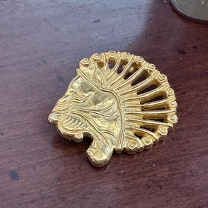 Vintage MFA Gold Persian Roaring Lion Brooch Pin - Scythian Achaemenian - Museum of Fine Art - Leo Lapel Pin