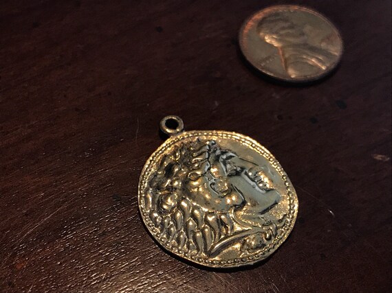 Hercules Nemean Lion Gold Sterling Silver Coin Pen