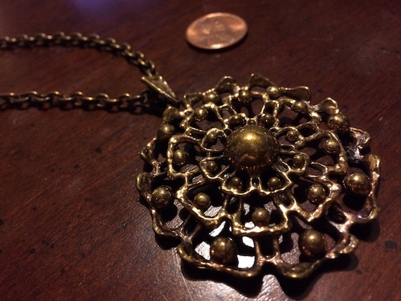 Collier Brutaliste En Bronze - Bijou D'Artiste Vintage, Ras Du Cou, Occasion